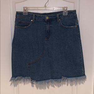 For The Republic Distressed Denim Skirt